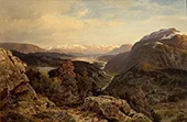 An Extensive Mountain Landscape 1869 By Morten Muller
