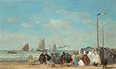 Beach Scene at Trouville 1863 By Eugene Boudin