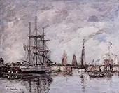 Deauville Norwegian Three Master Leaving Port 1897 By Eugene Boudin