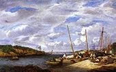 Douarnenez Fishing Boats at Dockside 1855 By Eugene Boudin