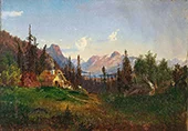 Mountain Farm with Woman and Goats 1851 By Morten Muller