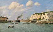 L'entree du Port Dieppe By Eugene Boudin