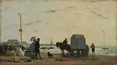 On the Beach at Trouville By Eugene Boudin