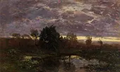 Pond at Sunset By Eugene Boudin