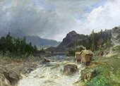 Waterfall with Mill House 1909 By Morten Muller