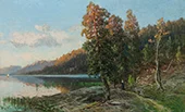 Woman in a Forest Landscape with Waterway By Morten Muller