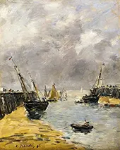 The Jetties Low Tide Trouville 1896 By Eugene Boudin