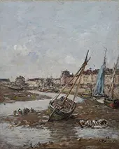 The Port of Trouville at Low Tide 1894 By Eugene Boudin