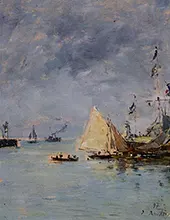 Trouville the Jettys High Tide 1897 By Eugene Boudin