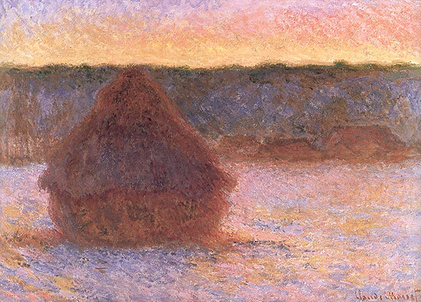 Haystacks at sunset 1891 By Claude Monet