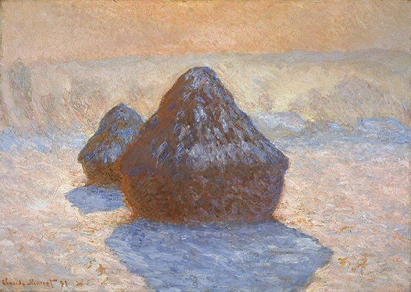Haystacks Snow Effect 1891 By Claude Monet