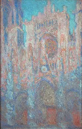 Rouen Cathedral Red Sunlight By Claude Monet