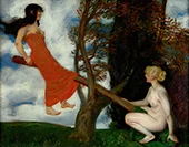 The Seesaw 1898 By Franz von Stuck