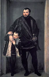 Portrait of Iseppo Da Porto and His Son Adriano By Paolo Veronese