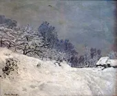 The Road in front of Saint Simeon Farm in Winter 1867 By Claude Monet
