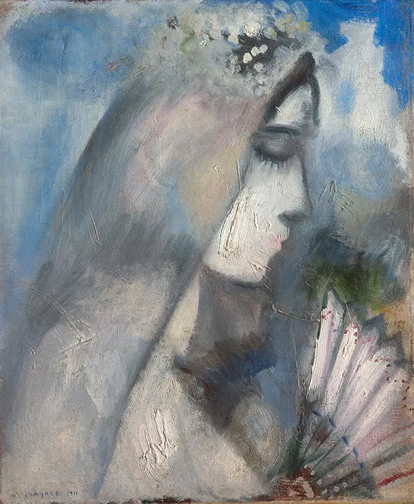 Bride with Fan By Marc Chagall