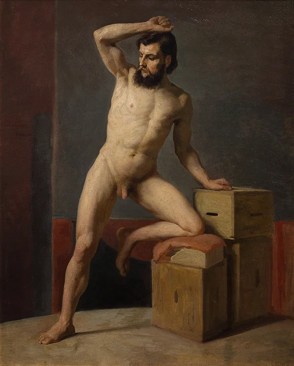 Male Nude 1883 By Gustav Klimt