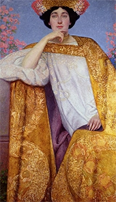 Portrait of a Woman in a Golden Dress By Gustav Klimt