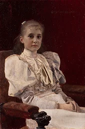 Young Girl Seated 1894 By Gustav Klimt