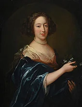 Portrait of a Lady in a Blue Gown By Thomas Hudson