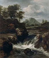 A Waterfall By Jacob van Ruisdael