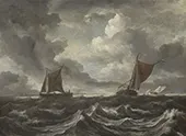Boats on a Stormy Sea c1670 By Jacob van Ruisdael