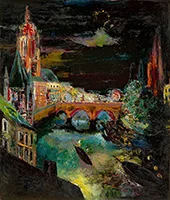 Frankfurt am Main at Night c1930 By Hanns Ludwig Katz