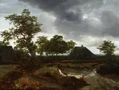Landscape with Figures and Cottages By Jacob van Ruisdael