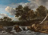 Landscape with Waterfall c1668 By Jacob van Ruisdael