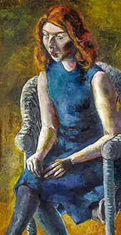 Young Woman in a Wicker Chair By Hanns Ludwig Katz