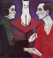 Portrait with Woman and Cat 1920 By Hanns Ludwig Katz