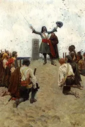 La Salle Christening the Country Louisiana 1905 By Howard Pyle