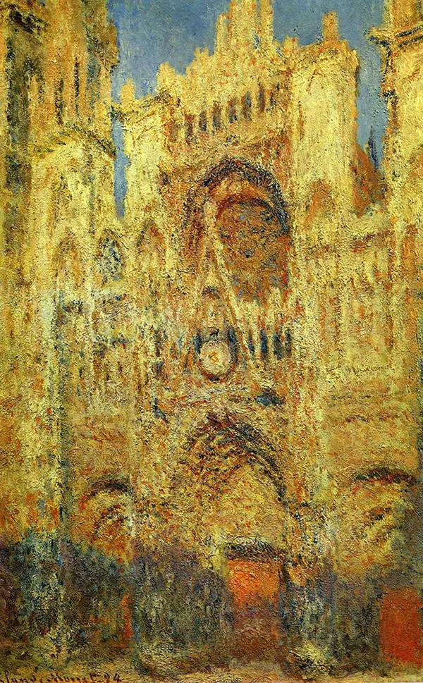 Rouen Cathedral at Sunset By Claude Monet