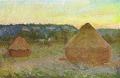 Grainstacks at the End of the Day Autumn By Claude Monet