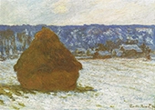 Grainstacks Snow Effect By Claude Monet