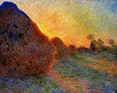 Grainstacks Sunset 1890 By Claude Monet