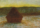 Stack of Wheat Thaw Sunset 1890 By Claude Monet