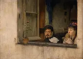 A Young Man and Woman Gaze out a Window 1877 By Pascal Dagnan Bouveret