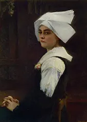 Portrait of Brittany Girl 1887 By Pascal Dagnan Bouveret