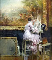 Watercolourist in the Louvre c1889 By Pascal Dagnan Bouveret