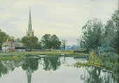 Hemingford Abbots Church and the Granary 1903 By William Fraser Garden