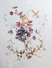 Bouquet with Blue Anemones By Rudolf Ribarz
