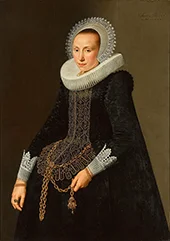 Portrait of Justina Van Teylingen 1616 By Nicolaes Eliasz Pickenoy