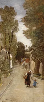 Idyllic Village Scene By Rudolf Ribarz