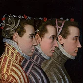 Triple Profile Portrait 1570 By Lucas De Heere