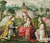 Virgin and Child with the Archangels Michael By Lucas De Heere