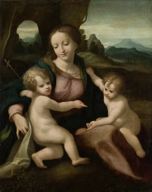 Madonna and Child with the Infant Saint John By Antonio da Correggio