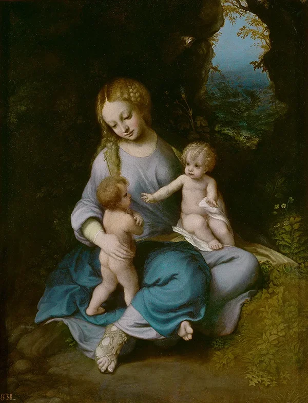 Madonna and Child with the Young Saint John 1516 By Antonio da Correggio