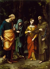 Saints Peter Martha Mary Magdalen and Leonard c1515 By Antonio da Correggio