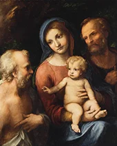The Holy Family with Saint Jerome 1515 By Antonio da Correggio